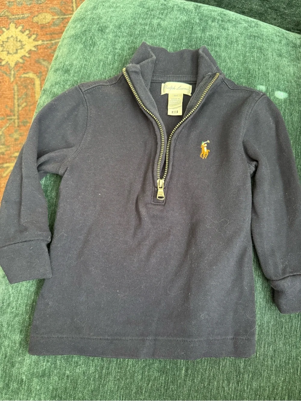 Ralph Lauren Dark Navy Half-Zip Polo Sweater